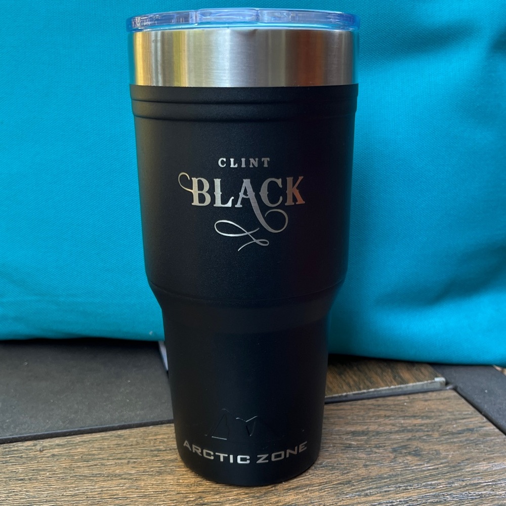 OFFICIAL CLINT BLACK 30 oz Black Insulated Tumbler